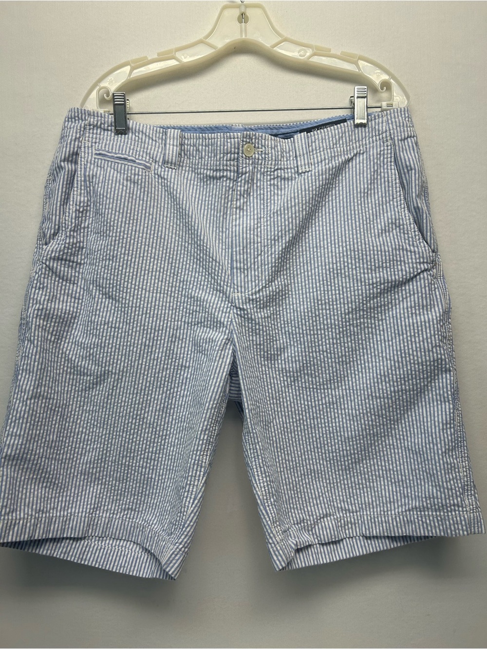 Daniel Cremieux Light Blue & White Seersucker Flat Front Shorts